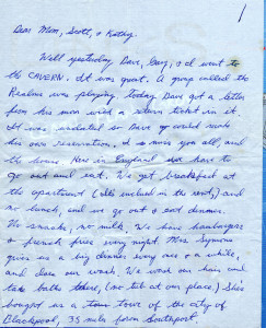 Ronny's Letter from England